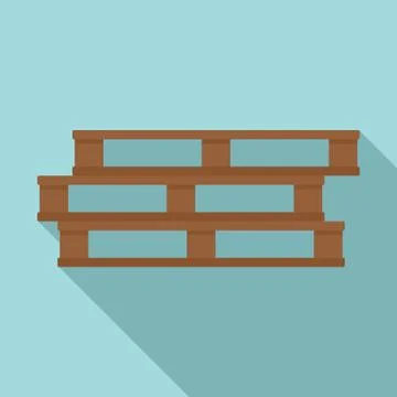 Wood pallet stack icon, flat style 스톡 일러스트