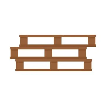 Wood pallet stack icon flat isolated vector 스톡 일러스트