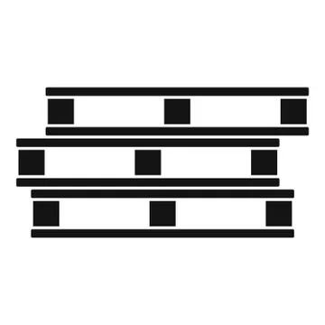 Wood pallet stack icon, simple style Stock Illustration