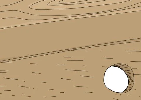 Wood Panel with Hole Stock Illustration