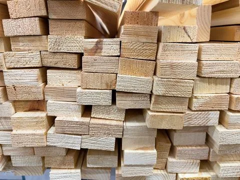 Wood paneling, close-up. Construction store. Stock Photos