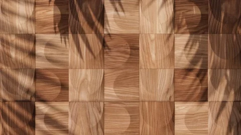 Wood panels pattern, empty wall background showroom with copyspace Stock Footage 346601756
