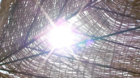 Wood Parasol Stock Footage 98680164