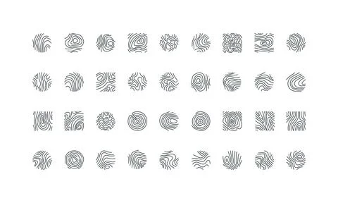 Wood pattern, age concentric rings of trunk in cross section, topography line Illustrazione stock