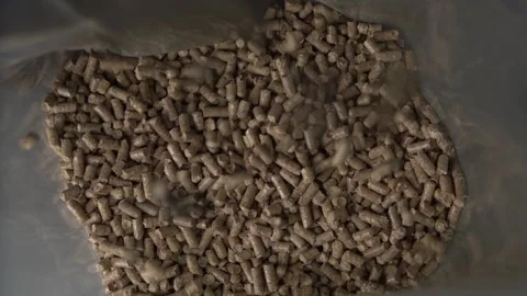 Wood pellets dry in machine drum at manufacturing process Stock Footage 196620863