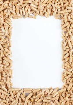 Wood pellets frame Stock Photos