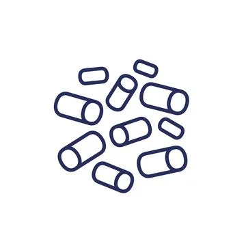 Wood pellets icon, line vector 스톡 일러스트