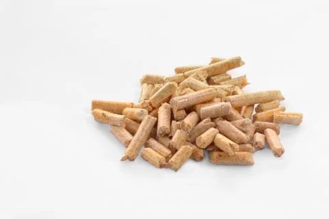 Wood pellets Foto stock