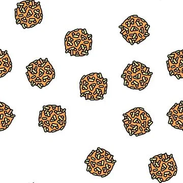 Wood pellets vector seamless pattern Stock Illustration