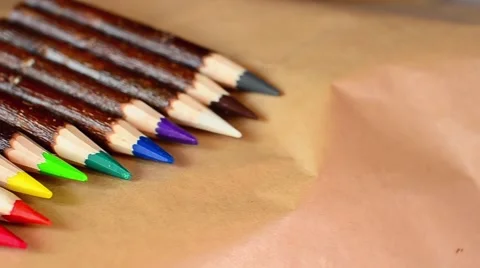 Wood Pencils. Close-up view Stock Footage 59087089