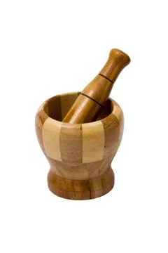 Wood pestle with two pattern design Stock Photos