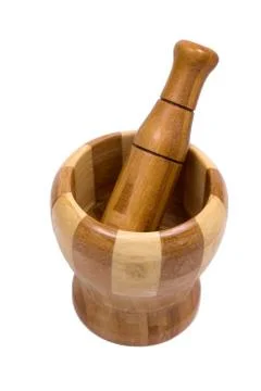Wood pestle with two pattern design Stock Photos