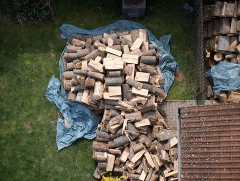 Wood pile in plan view 写真素材