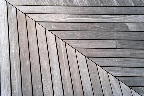 Wood plank background texture with diagonal line, top view Stock Photos