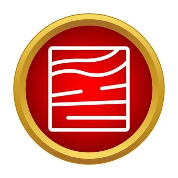 Wood plank grain texture material icon button Stock Illustration