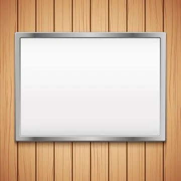 Wood plank texture with Empty mockup billboard Illustrazione stock