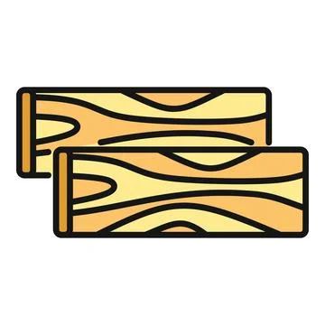 Wood planks construction material flat icon design Illustrazione stock