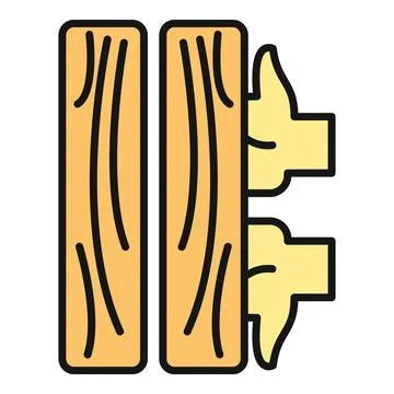 Wood planks interlocking showing the installation process Stock Illustration