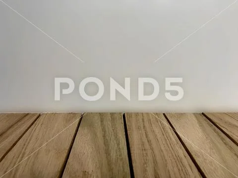 Wood planks with White Wall Background Photo Stock Photos