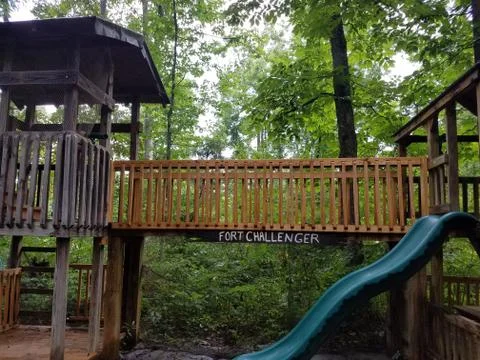 Wood play structure Stock Photos