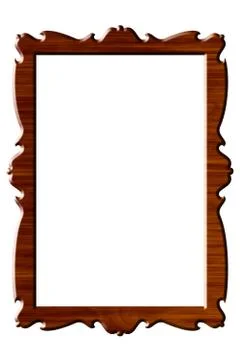Wood portrait rectangular frame Illustrazione stock