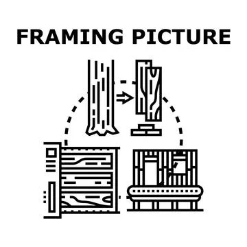 Wood processing and building framing construction concept Stock Illustration