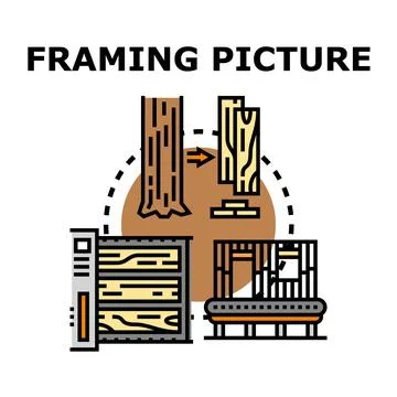 Wood processing and building framing construction concept Stock Illustration