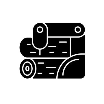 Wood processing black glyph icon 스톡 일러스트