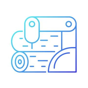 Wood processing gradient linear vector icon Stock Illustration