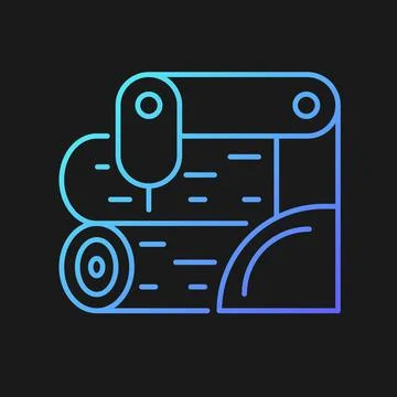 Wood processing gradient vector icon for dark theme Stock Illustration