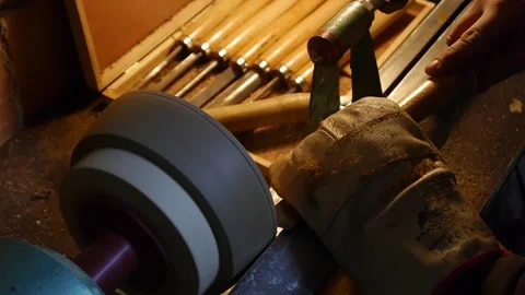 Wood processing on a lathe Stock Footage 265172254