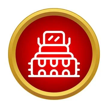 Wood processing machine icon in red circle Stock Illustration