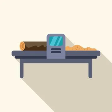 Wood processing machine transforming log into sawdust on conveyor belt Stock Illustration