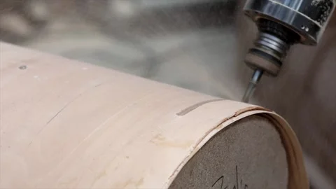 Wood processing or carpenter work in a large furniture production Stock Footage 167796654