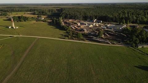 Wood processing plant Stock Footage 289472337