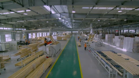 Wood-Processing Plant With Lots Of Timber And Equipment，China,hebei Stock Footage 140362131