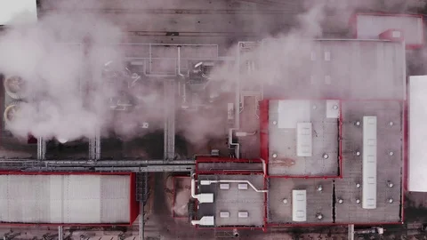Wood processing plant pollutes the air Stock Footage 120632014