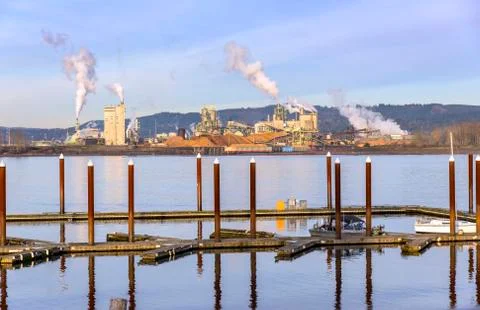 Wood processing plant in Washington state. Stock Photos