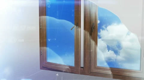 Wood profile cut animation grows into complite window white Stock Footage 59979133