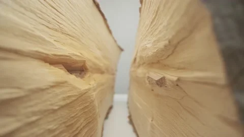 Wood relief with texture details. The structure of the tree from the inside Stock Footage 146363086