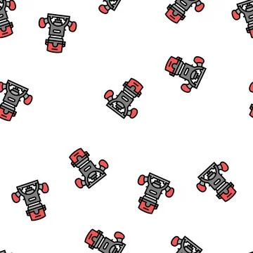 Wood router tool vector seamless pattern Stock Illustration