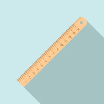 Wood ruler icon, flat style Ilustração Stock