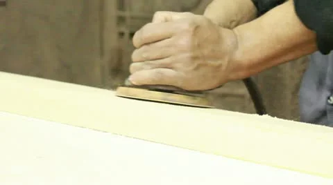 Wood Sanding Close Stock Footage 10799885