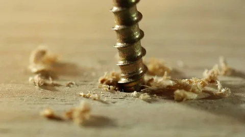 Wood Screw Close Up 2 Stock Footage 105886758