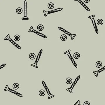 Wood screw line seamless pattern Stock Illustration