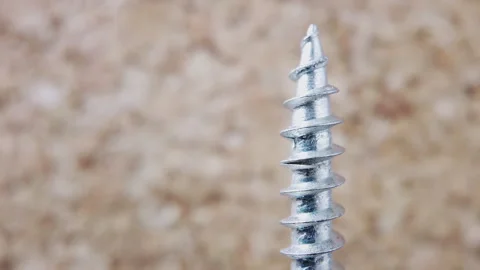 Wood screw seen close up. Stock Footage 255646285