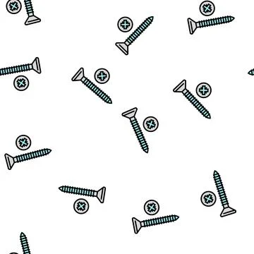 Wood screw vector seamless pattern Stock Illustration