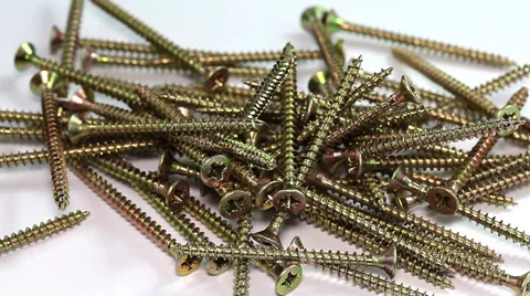 Wood Screws falling down Stock Footage 35472054