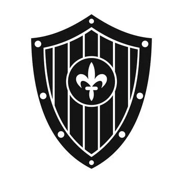 Wood shield icon simple vector. Metal crest Stock Illustration