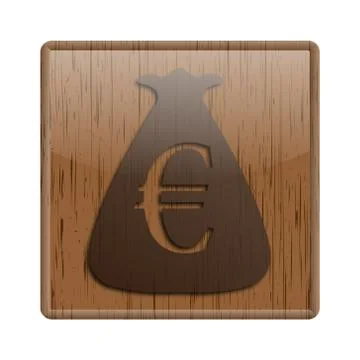 Wood shiny icon Stock Illustration